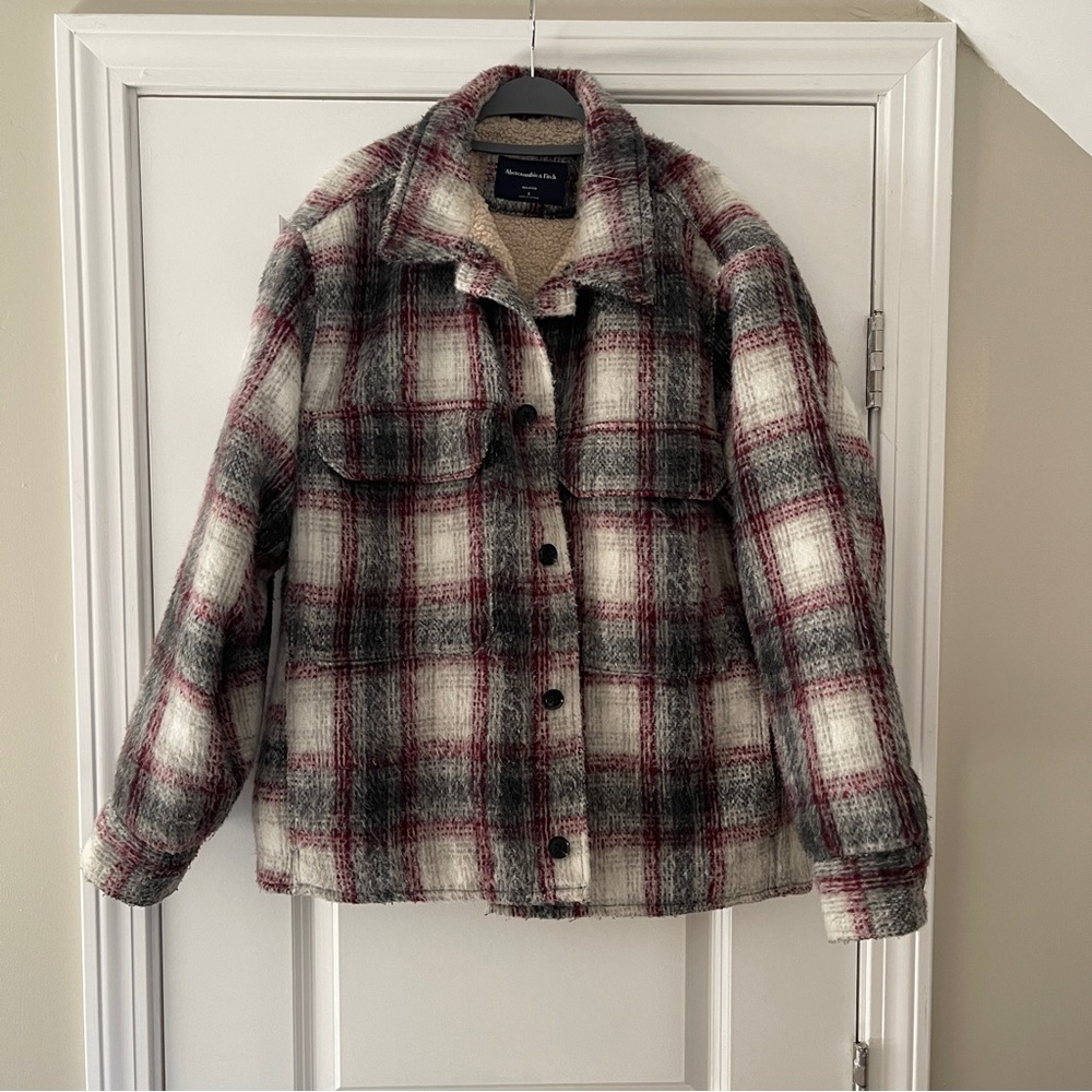 Abercrombieombie Sherpa-Lined Flannel Shirt Jacket